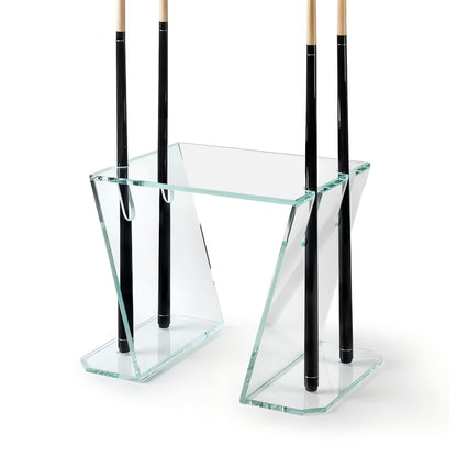 Simple all-glass pool cue stand, suitable for indoor and outdoor use